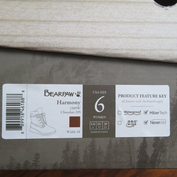 Bearpaw Casual Boots Women Sz 6 Harmony Chocolate - Picture 9 of 11